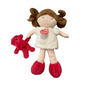 Jolijou Doll Demoiselle White Dress Plush Brown Hair Bear Paris France Lovey